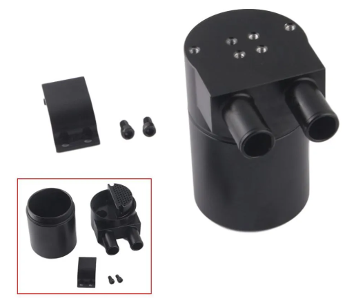 Oil Catch Can Tank Reservoir 350ml CNC High Performance Black Aluminum Alloy - Image 3