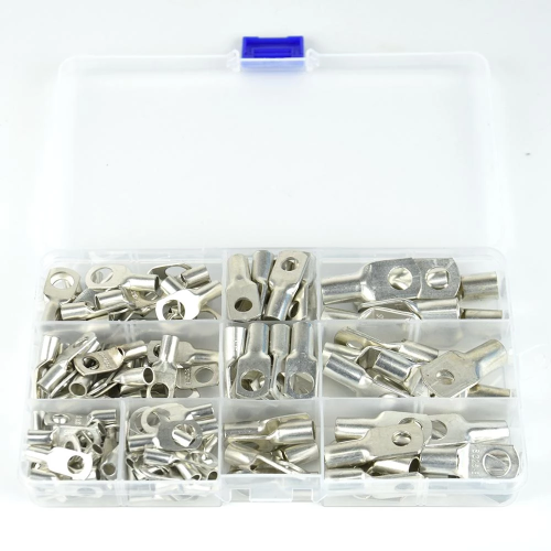 130Pcs Copper Tinned Lug Terminals Crimp Kit Battery Cable Wire - Non-Insulated - Image 6