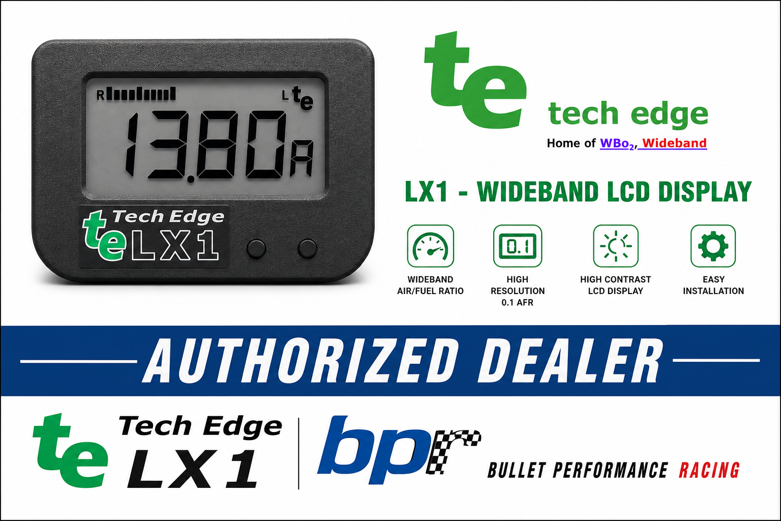 TechEdge LX1 Wideband O₂ Display Gauge Only – Suit TechEdge 2J9 Controllers