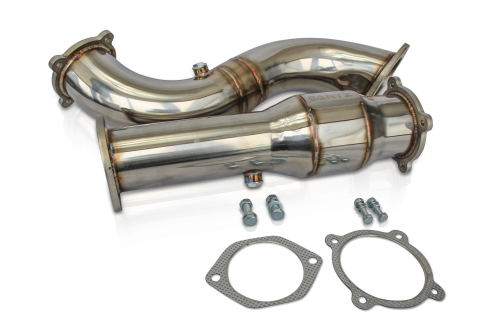 FG FGX Ford Falcon 4″ Down Pipe & 100 Cell Cat STAINLESS STEEL XR6 Turbo FPV F6 Brushed Finish Dump - Image 4