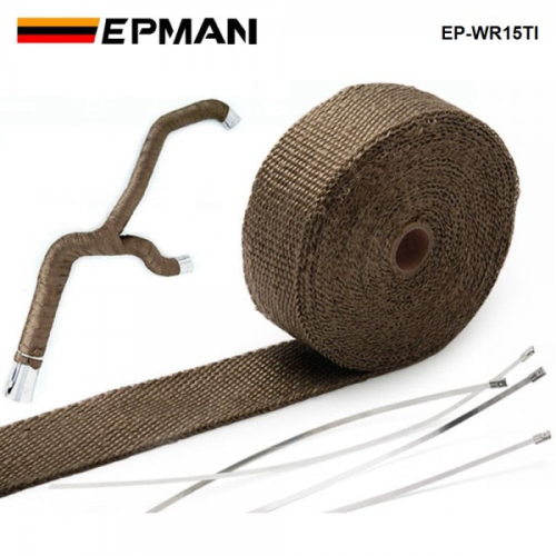 EPMAN Titanium Turbo Manifold Heat Exhaust Thermal Wrap Tape & Stainless Ties 2"X10 Meter EP-WR15TI - Image 3