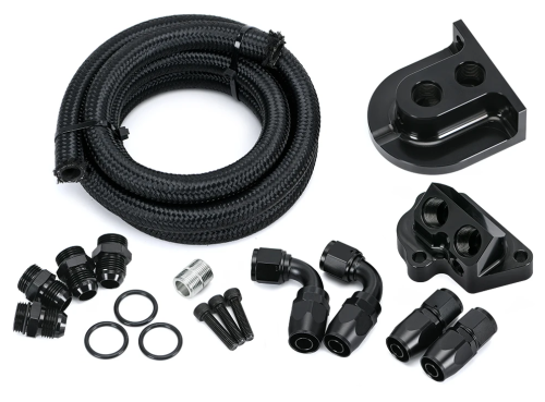 Oil Filter Relocation Kit For 11-23 Ford Mustang GT / F150 5.0L 5.2L Coyote - Upgraded