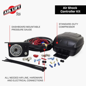 Air Shock Controller Kit – 160 PSI Compressor with Dash-Mounted Gauge