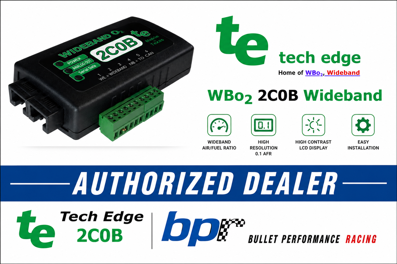 TechEdge WBo2 2C0B Wideband Controller (Rev-3 Circuitry) + Bosch LSU 4.9 Sensor Kit