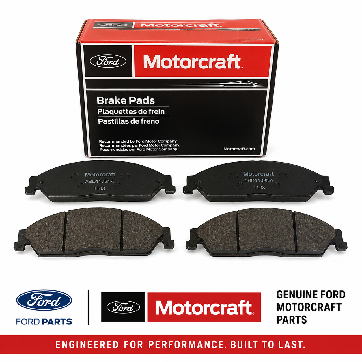Genuine Ford Motorcraft 1108 (ABD1108NA) Front Brake Pad Set – Falcon EA EB ED EF EL AU Series I & XG XH Ute