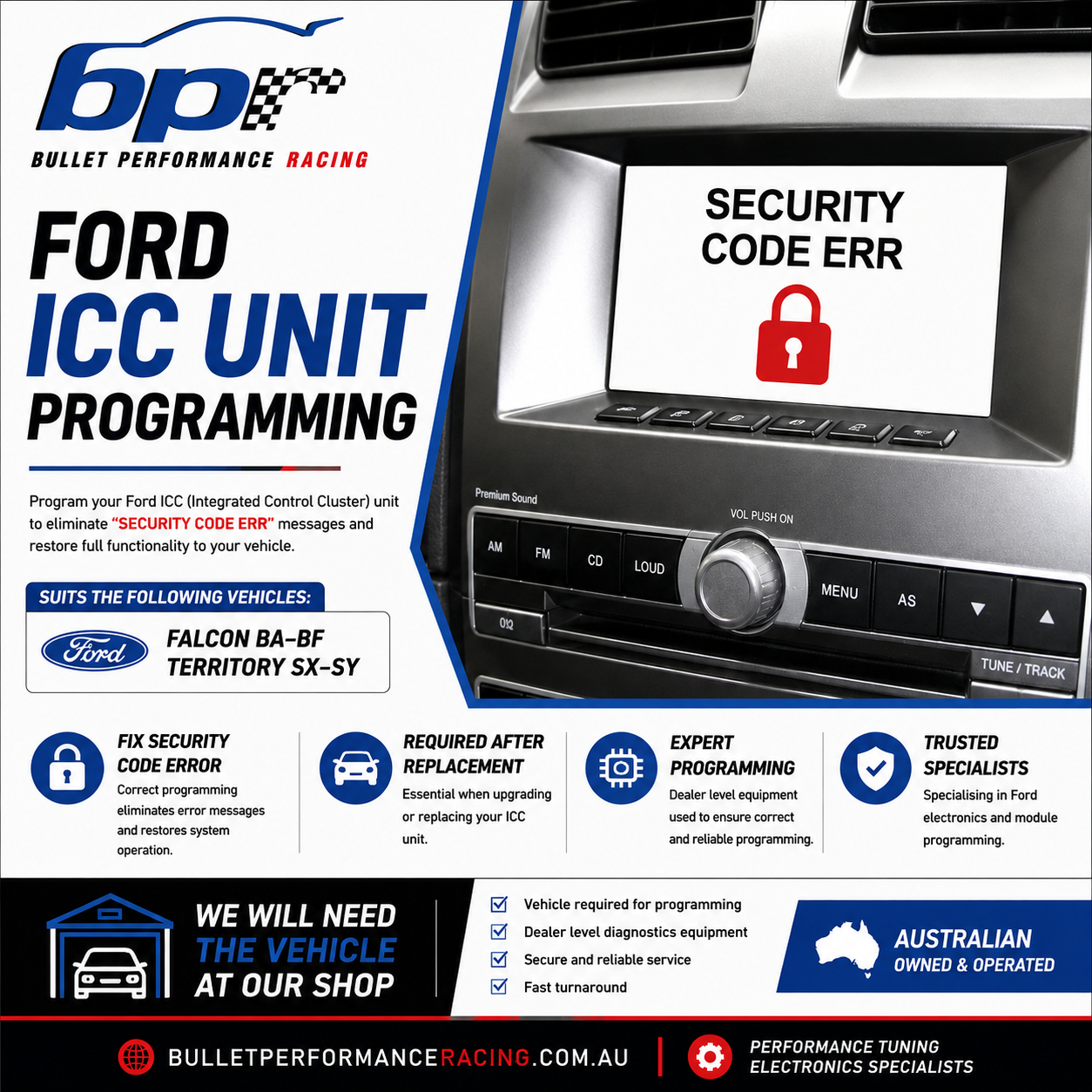 Ford Falcon BA/BF & Territory SX/SY ICC Security Code Error – Programming Service