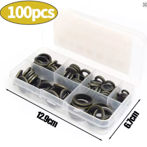 Universal Oil Drain Plug Washer & Sump Plug Gasket Kit – Rubber Sealing Washers with Drain Bolt Seals – M6, M8, M10, M12, M14 & M16
