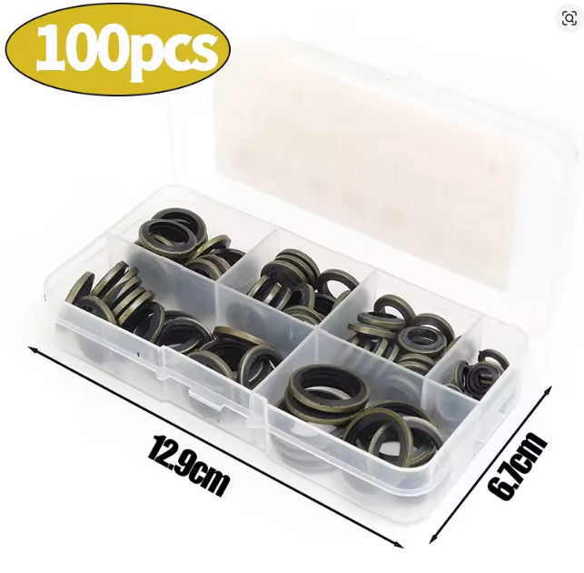 Universal Oil Drain Plug Washer & Sump Plug Gasket Kit – Rubber Sealing Washers with Drain Bolt Seals – M6, M8, M10, M12, M14 & M16