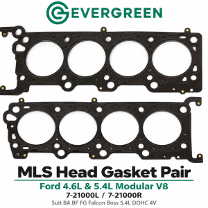 Evergreen MLS Head Gasket Pair – Ford 4.6L & 5.4L Modular V8 / 5.4L 4V – BA BF FG Falcon Boss DOHC