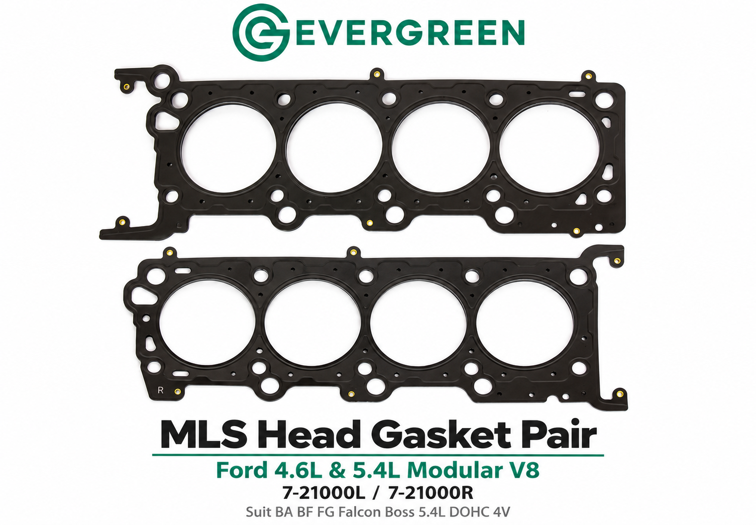 Evergreen MLS Head Gasket Pair – Ford 4.6L & 5.4L Modular V8 / 5.4L 4V – BA BF FG Falcon Boss DOHC